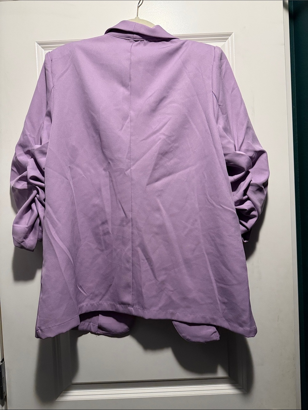 SHEIN Lavender Ruched-Sleeve Open Blazer - Picture 5 of 6